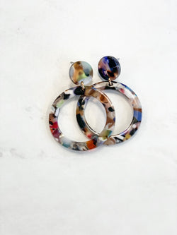 Resin Circle Drop Earrings - Mimic Apparel