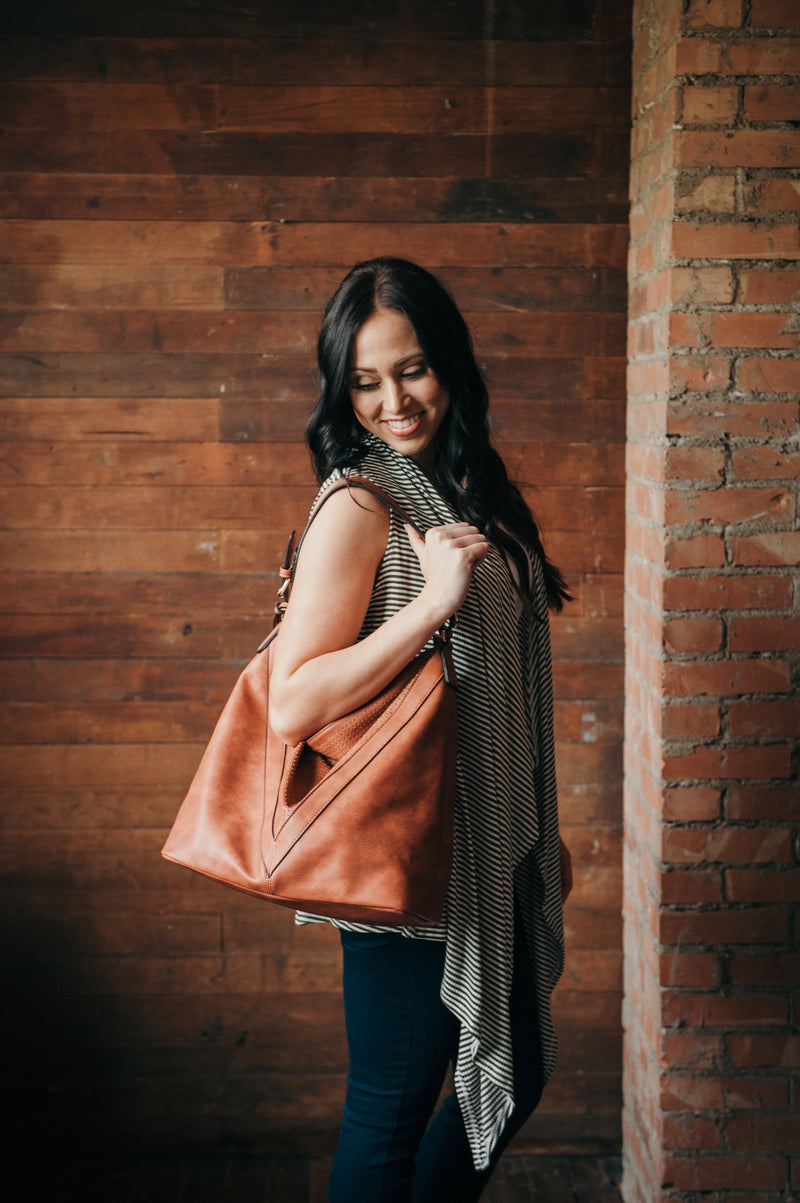 Zip Top Hobo Handbag - Mimic Apparel