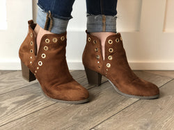 Tan Grommet Bootie - Mimic Apparel