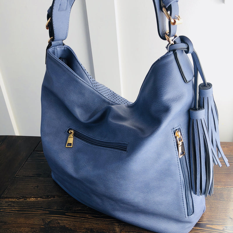 Zip Top Hobo Handbag - Mimic Apparel