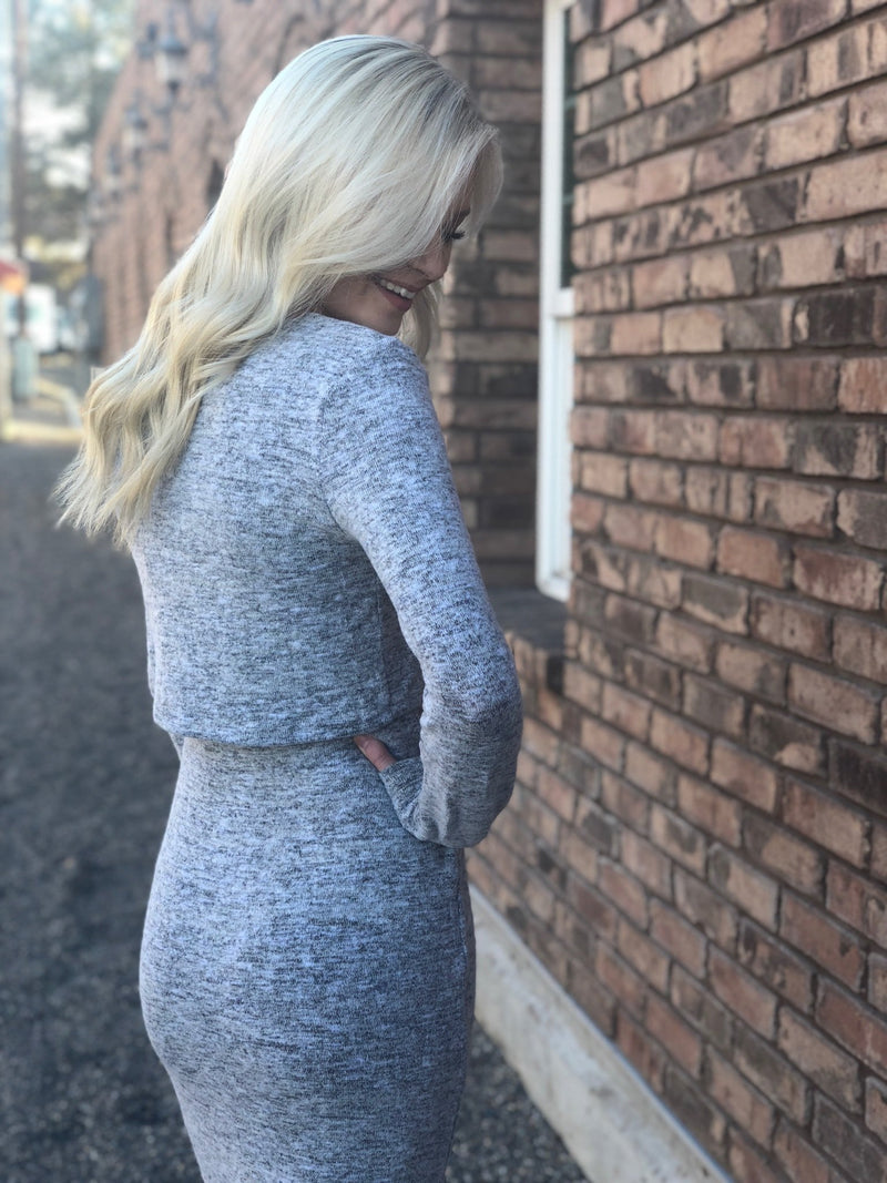 Grey Knit Dress - Mimic Apparel