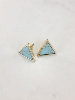 Turquoise Triangle Studs - Mimic Apparel