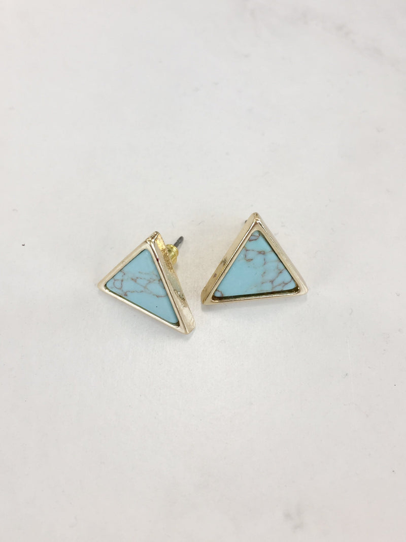 Turquoise Triangle Studs - Mimic Apparel