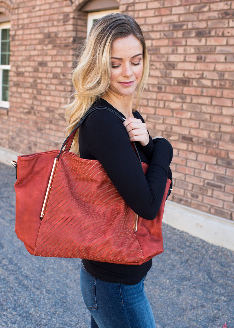 Burnt Orange Tote - Mimic Apparel