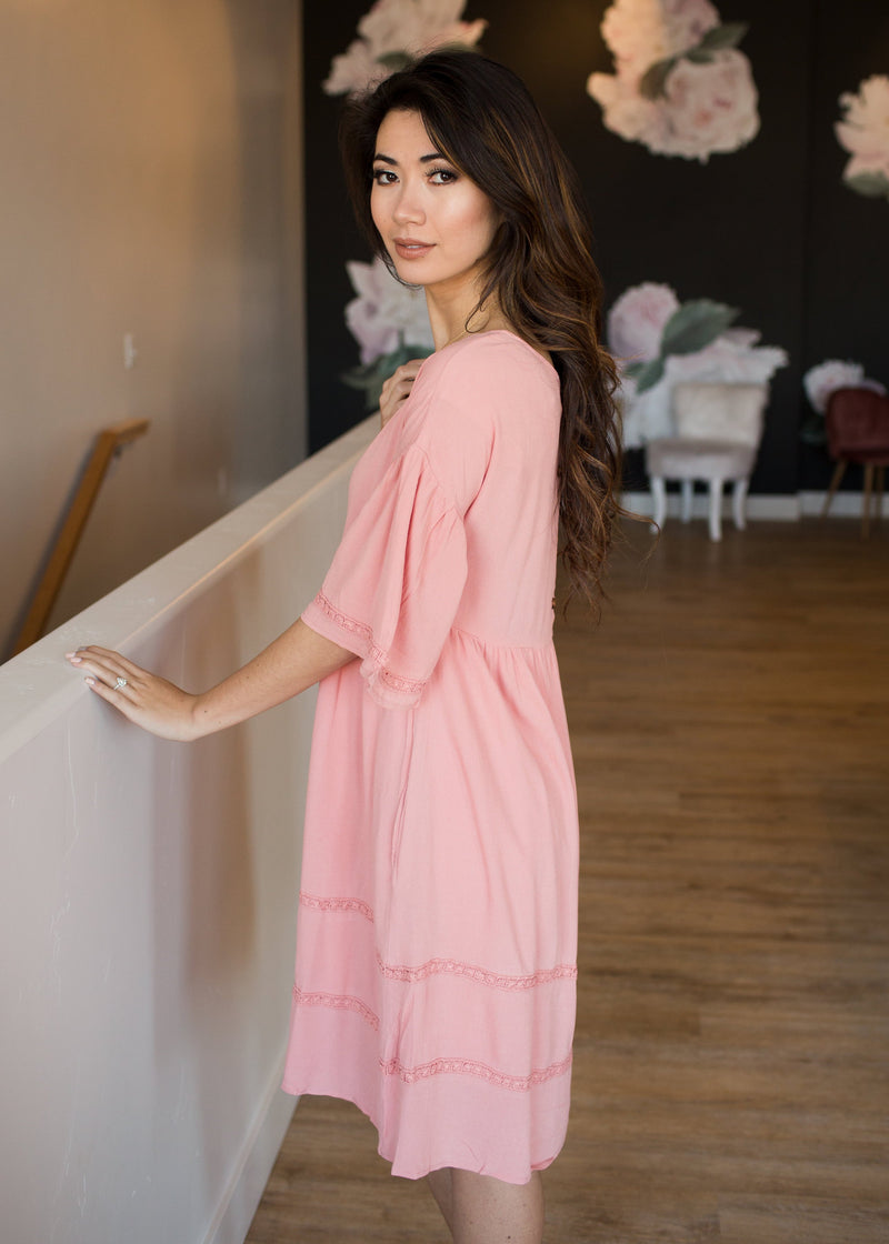 Blush Crochet Dress - Mimic Apparel