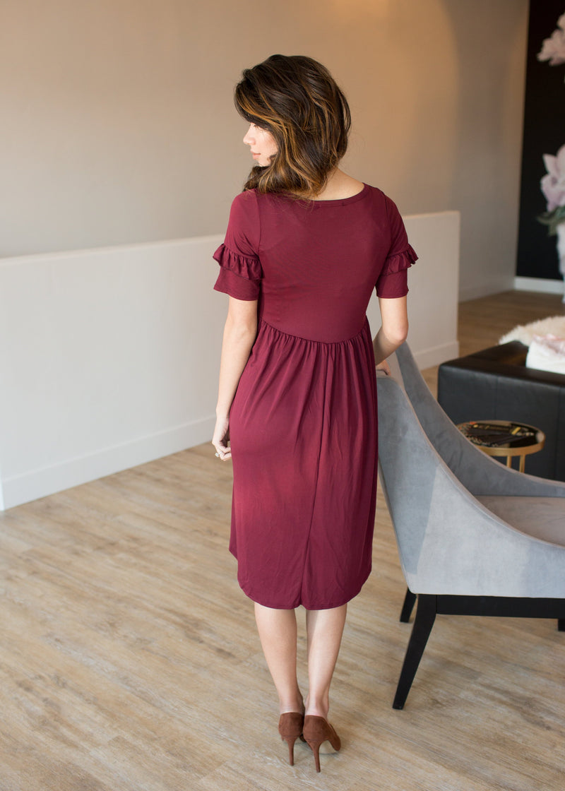 Audrey Ruffle Sleeve Dress - Mimic Apparel