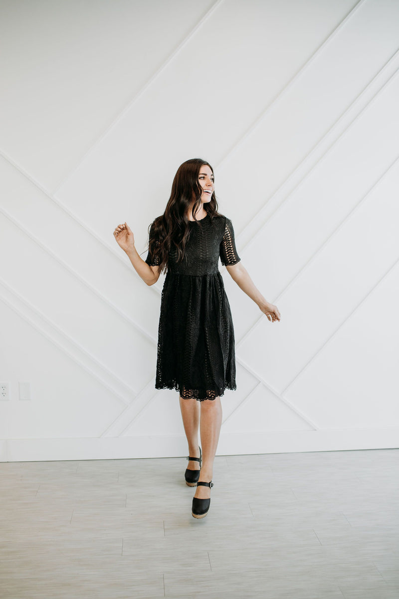 Little Black Lace Dress - Mimic Apparel