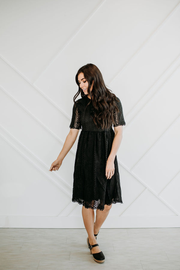 Little Black Lace Dress - Mimic Apparel