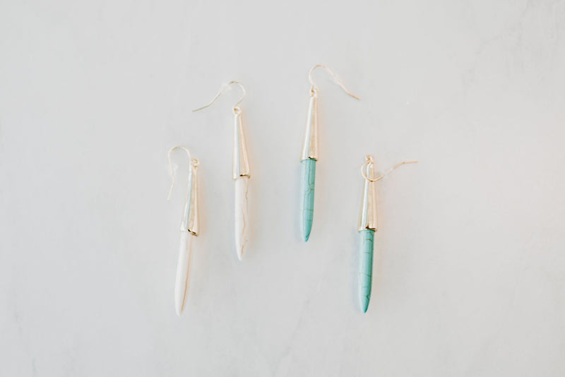 Natural Stone Drop Earrings - Mimic Apparel