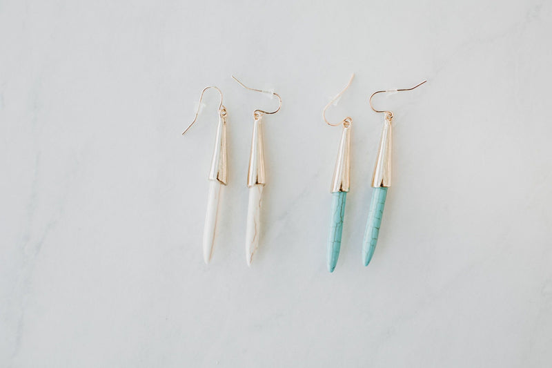 Natural Stone Drop Earrings - Mimic Apparel