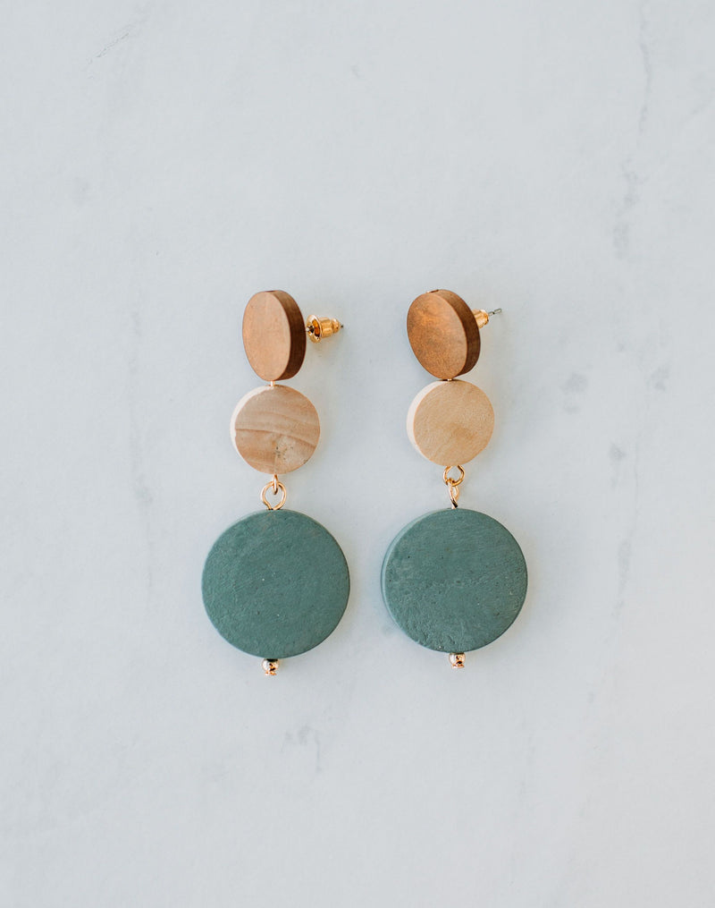 Wooden Circle Earrings - Mimic Apparel