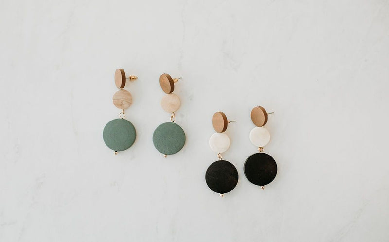 Wooden Circle Earrings - Mimic Apparel