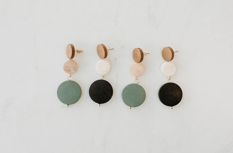 Wooden Circle Earrings - Mimic Apparel