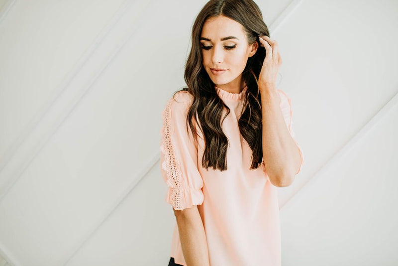 Lacey Coral Blouse - Mimic Apparel