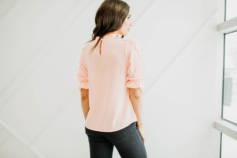 Lacey Coral Blouse - Mimic Apparel