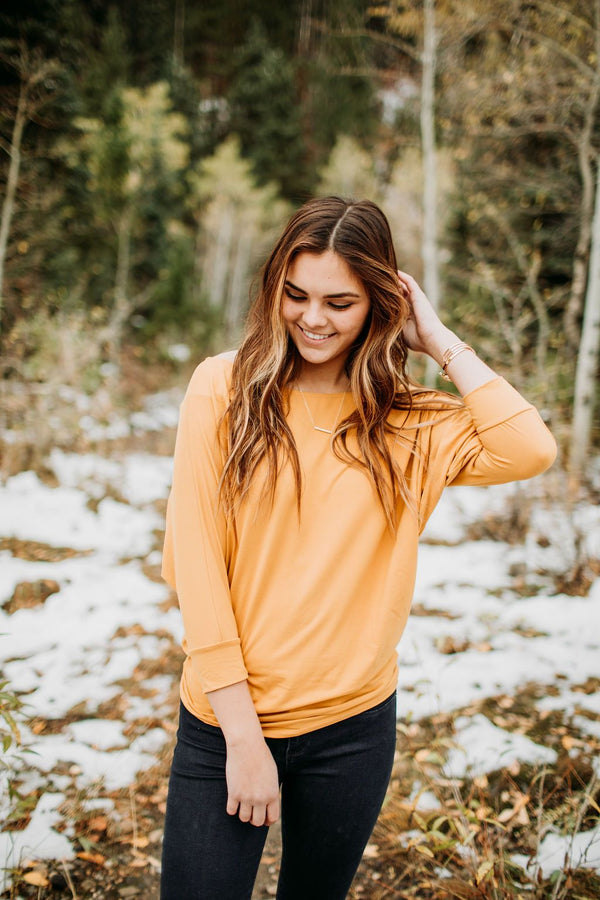 Take Me Away Top (Mustard) - Mimic Apparel