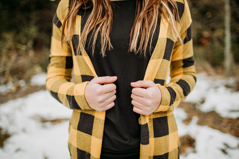 Buffalo Plaid Cardigan - Mimic Apparel