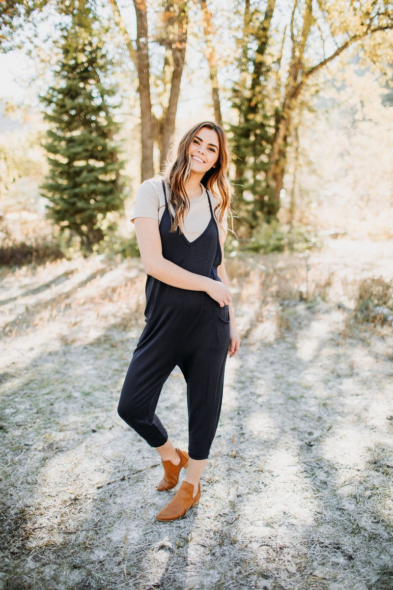 Jump into Comfort Jumpsuit (Navy) - Mimic Apparel