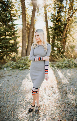 Striped Bodycon Dress - Mimic Apparel