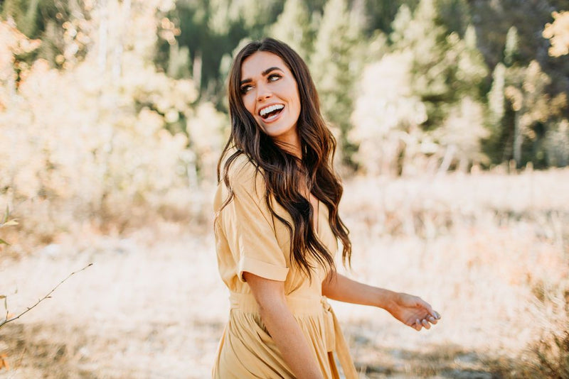 Fields of Gold Wrap Dress - Mimic Apparel