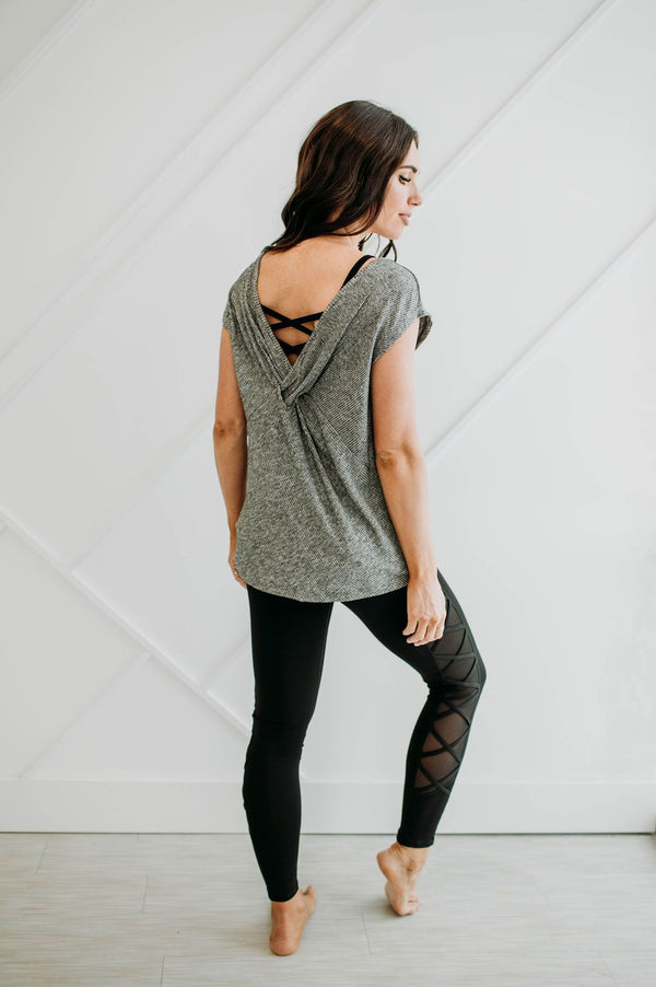 Gray Twistback Top - Mimic Apparel