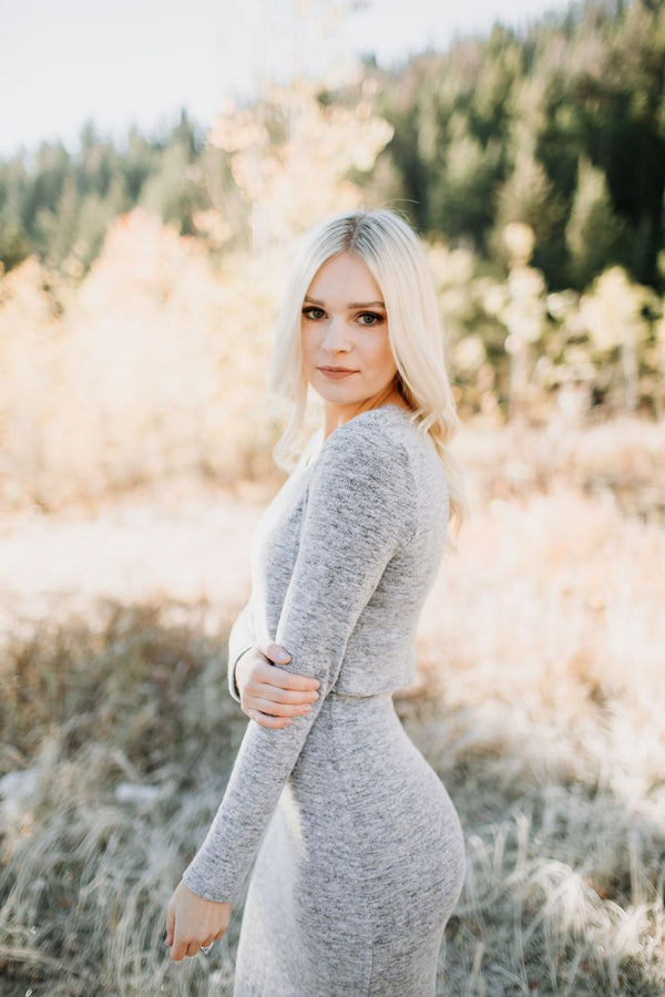 Grey Knit Dress - Mimic Apparel