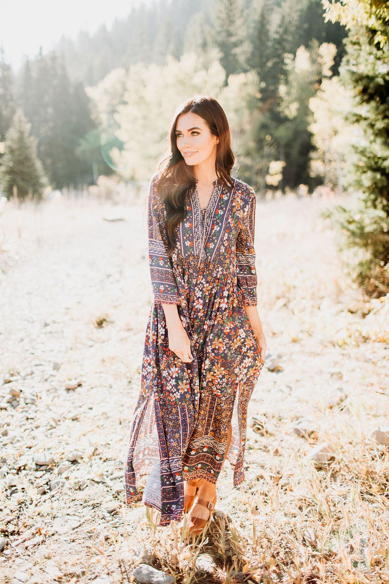 Boho Floral Dress - Mimic Apparel