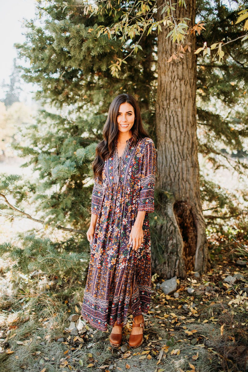 Boho Floral Dress - Mimic Apparel