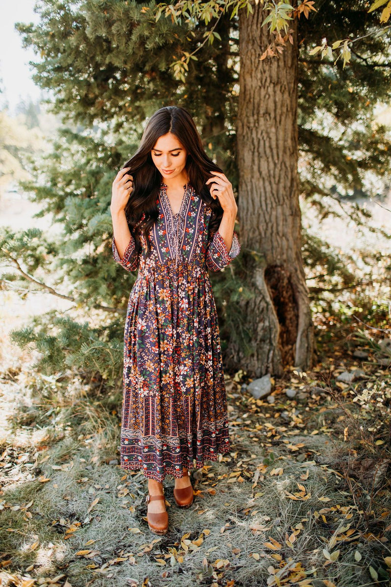 Boho Floral Dress - Mimic Apparel