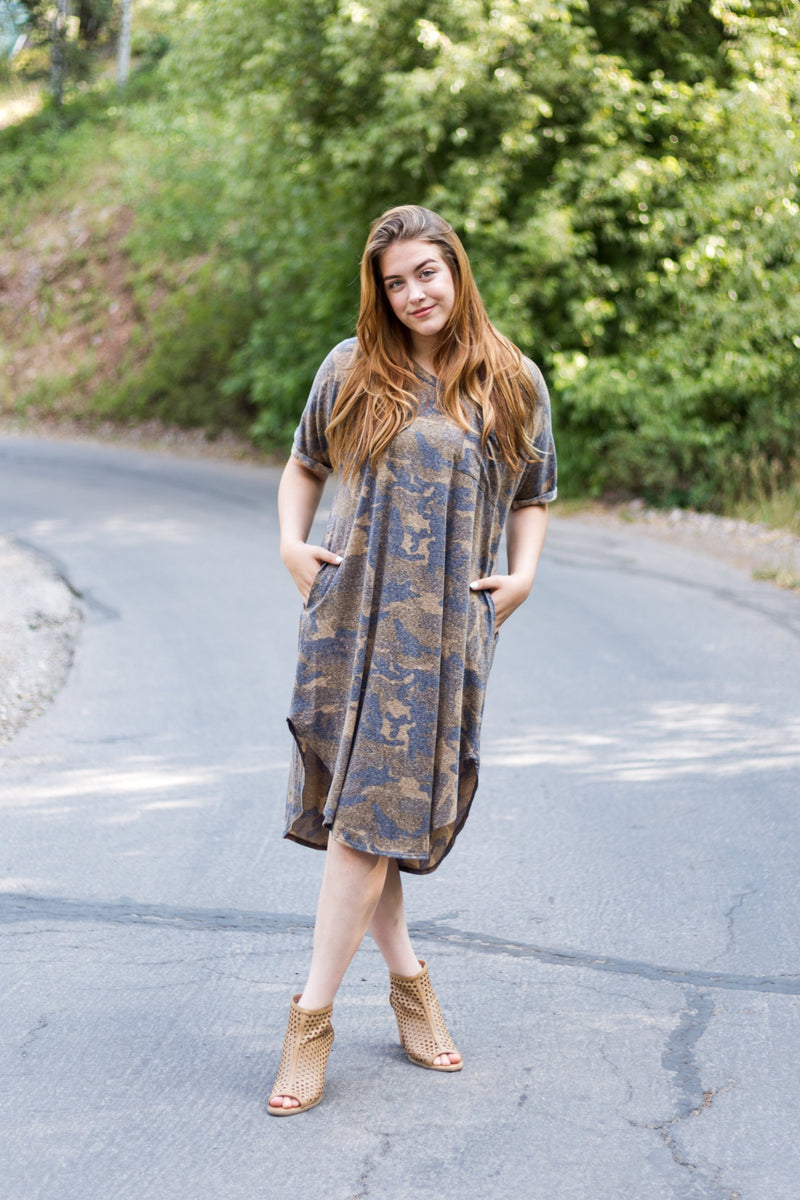 Sweet Caroline Camo Dress - Mimic Apparel