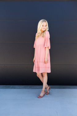 Blush Crochet Dress - Mimic Apparel