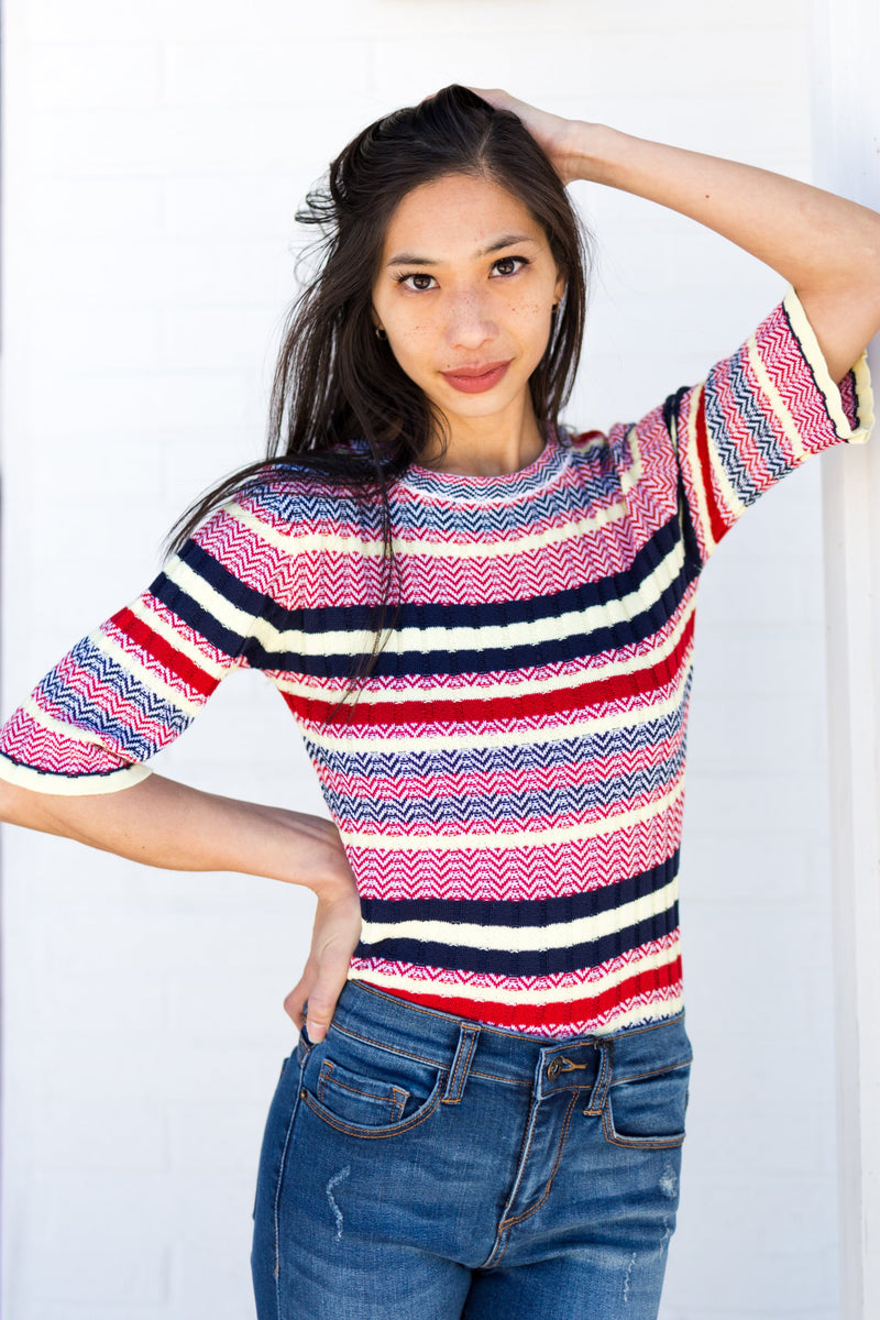 Gidgett Striped Top - Mimic Apparel